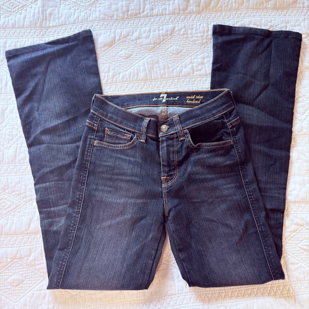 7 For All Mankind Dark Indigo boot cut Jeans 25 x 30